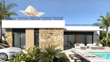 Vista exterior frontal de la villa — visualización del modelo JULIET