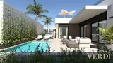 Terraza junto a la piscina — visualización del modelo JULIET
