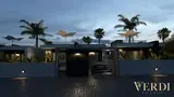 Entrance at dusk — NOVA model visualisation