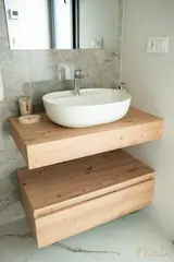 Bathroom basin and wooden vanity — NOVA interior reference photograph