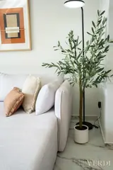 Living room plant and floor lamp — NOVA interior reference photograph
