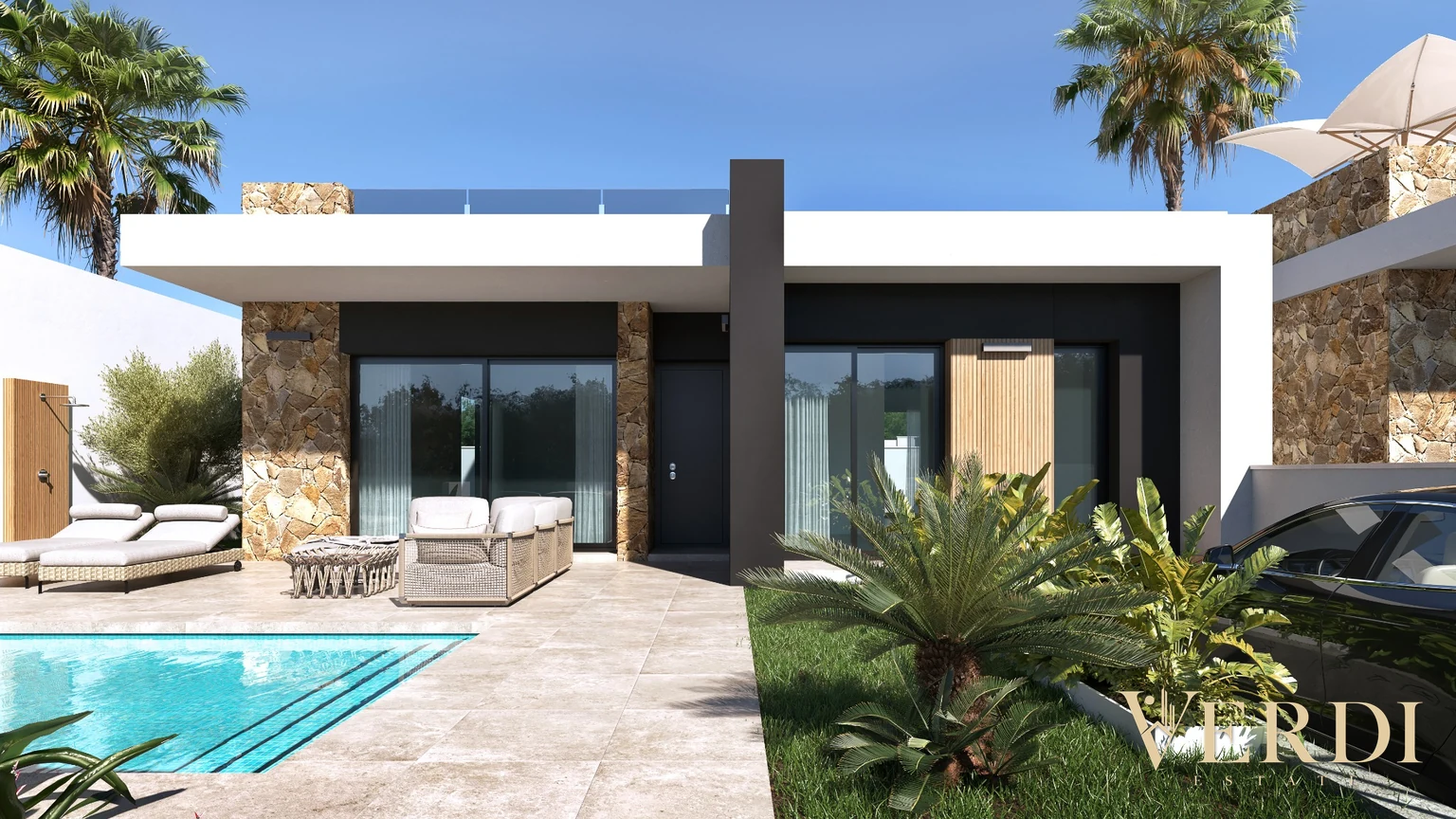 NOVA single-storey villa with pool — Lo Marabú project visualisation