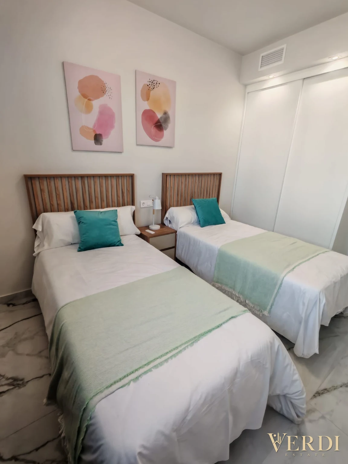 Interior reference: furnished twin bedroom