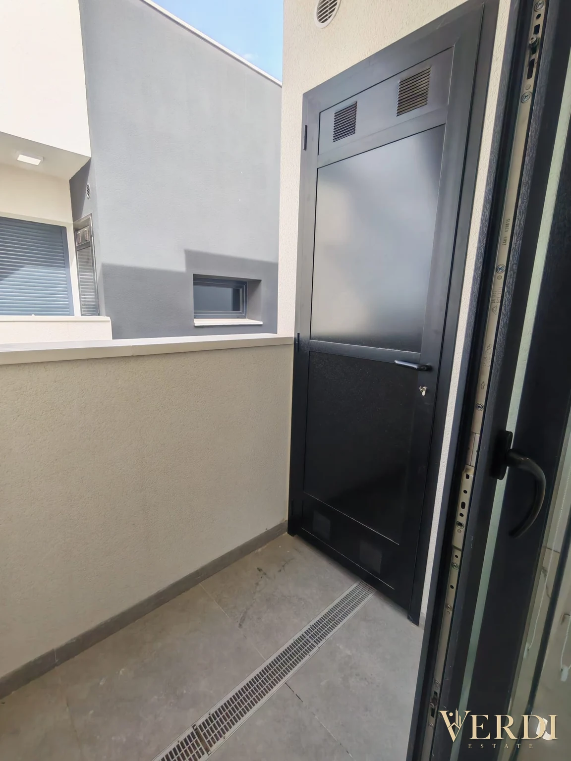 Outdoor reference: balcony and sliding door